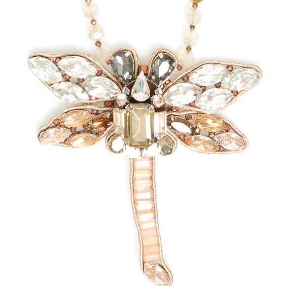 Dragonfly Crystal beaded necklace - Picture 2 of 9